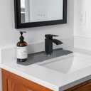 Silicone Sink Splash Guard Set - Faucet Handle Drip Catcher Tray, Dish Soap Sponge Draining Holder, Mat - Stylish Kitchen Sink Accessories for a Dry and Organized Counter - Grey