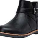 Vepose Womens 9005 Flat Ankle Boots, No Heel Round Toe Short Booties Size 9 (CJY9005 Black 09)