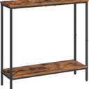 HOOBRO 29.5" L Narrow Console Table, Sofa Table Behind Couch with 2-Tier Storage Display Shelves, 8.7" D Small Entryway Table for Hallway, Foyer, Living Room, Bedroom, Rustic Brown and Black BF22XG01