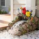 Teaeeno Bird Gutter Downspout Extension Decoration, 4''x4'' Downspout Extender Diverter Splash Block Sculpture Outdoor Decor, Animal Resin Statue Ornaments, for Garden, Yard