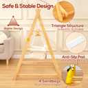 FUNLIO Montessori Wooden Swing Set for Toddlers 6-36 Months, Foldable Indoor Baby Swing Set of Durable Pine, Portable with 4 Sandbags &Extension Straps, Toddler Swing for Indoor/Outdoor