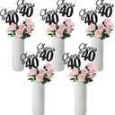 3 x Gexolenu Cheers to 40, 10 Pack Double-Sided Black Glitter 40th Birthday Centerpieces for Tables, 40th Birthday Table Toppers Party Centerpiece Sticks Party Supplies