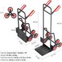 Stair Climbing Cart, 440 lbs Capacity Stair Climber Dolly, Hand Truck with Stair-Climbing Wheels & One-Touch Retractable Handle, Thickened Upgraded Steel Tube Folding Stair Climbing