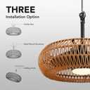 23.6" Outdoor Ceiling Fans with Lights for Patios, Waterproof Plug in Ceiling Fan with Remote, 3CCT Dimmable, Reversible, Gazebo Fan with Hanging Hook for Canopy,Pergola,Porch