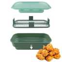 COOK WITH COLOR Collapsible Batter Bowl - Mess Free Breading Shaker Container - Great for Fried Fish, Fried Chicken, Onion Rings, Wings & More, Sage