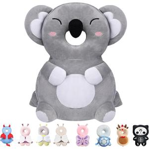 Baby Head Protector Backpack for Falling Crawling and Walking Toddler Essentials Harness Infant Koala Toys Helmets Baby Essentials Must Have 0.5-2 Years (Grey)
