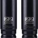 1/2"Square Drive x 22mm Deep Impact Socket Set,2PCS Metric Socket,6 Point CR-MO for Easy Removal of Axle Nut (22mm)