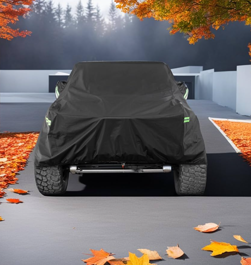 Car Cover Compatible with Jeep Wrangler YJ TJ 1987-2006 2 Door, 6 Layer 210T Heavy Duty Waterproof Cover with Inner Cotton Paint Protection & Safety Lock for Rain Dust Snow UV Protection