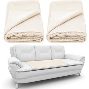 2 Pcs Medical Sheepskin Pad 30" x 60" Sheepette Bed Sore Pads Medical Supply Synthetic Lambskin Bed and Furniture Protectors to Prevent Sores and Skin Irritation for Home and Mobility Use