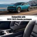 Center Console Armrest Cover Compatible with Honda Prologue EV 2024 2025 2026 Black Leather Middle Armrest Box Cover Arm Rest Lid Pad Protector Interior Accessories(Orange Stitches)