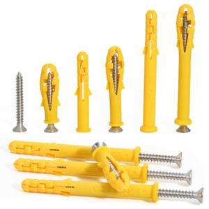 Drywall Anchors Kit 60 pcs 304 Stainless Steel Philips Flat Head Screws and 60 pcs Plastic Anchors for Concrete, Drywall, Brick, and Heavy Hanging Mounting, 3 Size M6 x 30mm/ 40mm/ 60mm