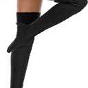 Buauty Women's Cable Knitted Boot Socks Extra Long Thigh High Winter Stockings Over Knee Leg Warmers (Black)