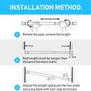 MEXAU 2 Pack White Tension Rod 16 To 26 Inch Spring Tension Rod Adjustable Spring Curtain Rods No Drilling Short Curtain Rod Extendable Small Spring Tension Rod for Closet Cupboard Bars Refrigerator