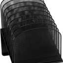Safco Onyx Desk Organizer, 8 Tiered Vertical Compartments, Office and Classroom Mailbox , Paper and Mail Sorter, Steel Mesh, Black