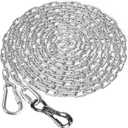 Tresbro Heavy Duty Dog Chains for Outside, 15FT Stainless Steel Tie Out Cable with Swivel Hook for Small Medium Dogs, Metal Chew Proof Pet Runner Chain Leash Lead for Outdoor Camping Hiking Yard, 3MM