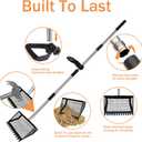12" Metal Chicken Poop Scooper Rake for Sand with 24 to 68" Handle, Adjustable Chicken Poop Scooper for Poop,Wide 10Poop Shovel Cleaning Tools, Heavy Duty Sifting Shovel (Black Max)