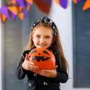 CIEHER Halloween Headbands for Women Girls - Wide Pumpkin Pattern Bow Hair Band Accessories - Black