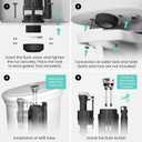 R&T Universal Dual Flush Valve for 2-piece Toilet with Top Push Button Toilet Repair Kit Inside Tank Compatible with 3-Inch and 2-Inch Toilet Drain Outlet A2422