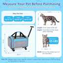 Rolling Pet Carrier with Detachable Wheels - 18x11x11 TSA Airline Approved for Southwest Delta United American, Soft Sided Expandable Travel Bag for Small Dogs & Cats up to 15Lbs, Fits Under Seat