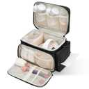 Breast Pump Bag Fit for Spectra S1 and S2, Pumping Bag with Waterproof Mat for Pump Accessories, Portable Pump Carrying Case for Work, Travel and Family Use, Black