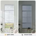 Joydeco Cordless Zebra Blinds for Windows, Dual Layer Free-Stop Zebra Shades Privacy Light Control for Day and Night, Light Filtering Sheer Blinds for Indoor Windows (Off-White, 36" W x 75" H)