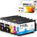 Miss Deer 711XL Ink Cartridges Combo Pack Replacement for 711 711XL Ink Cartridges,Work with DesignJet T120 T525 T520 T130 T125 T100 Printer (5 Packs)