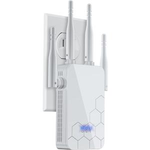 WiFi Extender Internet Booster, 10000 Sq.ft Long Range Repeater Wireless Routers Amplifier, Mesh Wi-Fi 80% Faster, 1 Tap Setup, Broader Than Ever, Support More Network Devices at Home