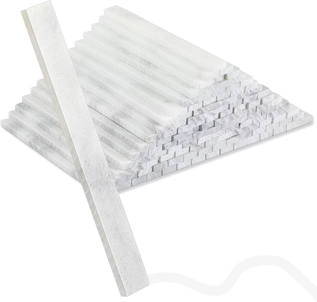 Tenceur 120 Pcs Soapstone Pens Welding Soap Stone Pencils Flat White Soapstone Refills Chalks Marking Tools for Welders Textile Removable Markings on Steel Cast Iron