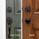 Front Door Handle and Round Deadbolt Door Key Lock,Entry Door Handle Set with Cove Knob,Exterior Door Lock Set,for Interior and Exterior Entrance Passage Door Lock Matte Black