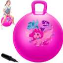 ZOOJOY Hopper Ball for Kids, 18 Inch Bouncy Ball with Handle, Pink Unicorn Girls Toys for Indoor Outdoor Acitve Play with Pump, Girls Boys Birthday Gifts for 3 4 5 6 7 8 Yr Balance Toys
