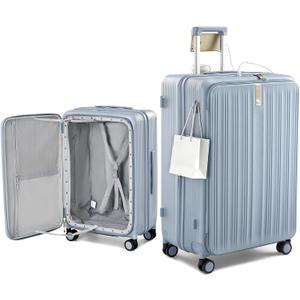 Hanke Top Opening 28" Large Luggage Expandable Hard Shell Grey, 28 Inch EXT