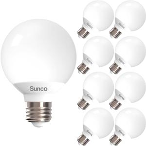 Sunco 8 Pack G25 LED Light Bulbs, Vanity Globe Bathroom Light Bulb, 450 LM, 3000K Warm White, 6W (40W Equivalent), Dimmable Mirror Vanity Decorative Bulb, E26 Base UL