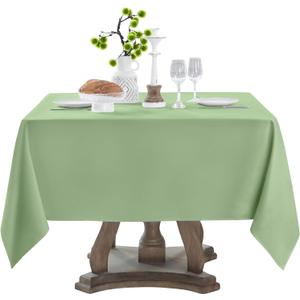 Square Tablecloth 52 x 52 Inch Sage Green Tablecloths Stain-Wrinkle Resistant Washable Polyester Table Cloths for Holiday, Buffet Parties, and Weddinge 1pack