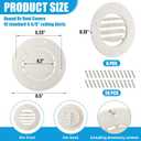 Leinuosen 6.5" Round Rv Vent Covers Beige Ceiling Air Conditioner Vent Lid Replacement Fits 4-5/8" Ducts for Inside Camper, Trailer, Motorhome