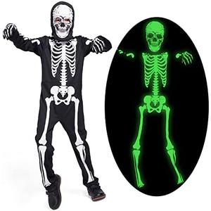 Sincere Party Kids Skeleton Costume Glow in the Dark Skeletons Halloween Skeleton Costumes for Boys and Girls Age 5-7
