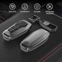 2 x For Ford Key Fob Cover with Keychain.No Screws Required for Installation. Compatible with Ford Fusion Mustang F150 Edge Explorer And Lincoln MKZ MKC MKX(Frosted Matte Gray, Model 2)
