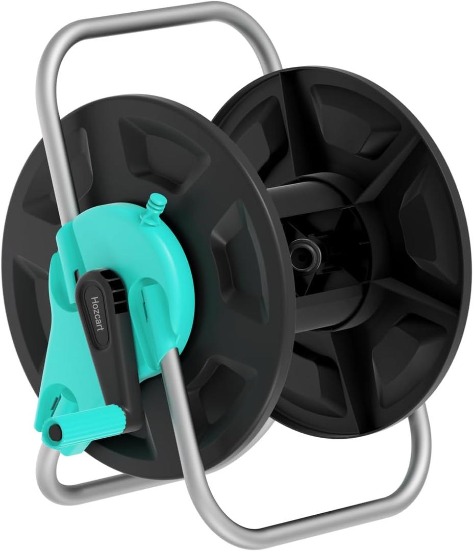 Garden Hose Reel Cart,Hold Up to 50-130 Feet of 5/8" Hose,Wall Mounted Water Hose Reel,Portable Hose Reel Holder,for Outside Car Washing, Watering