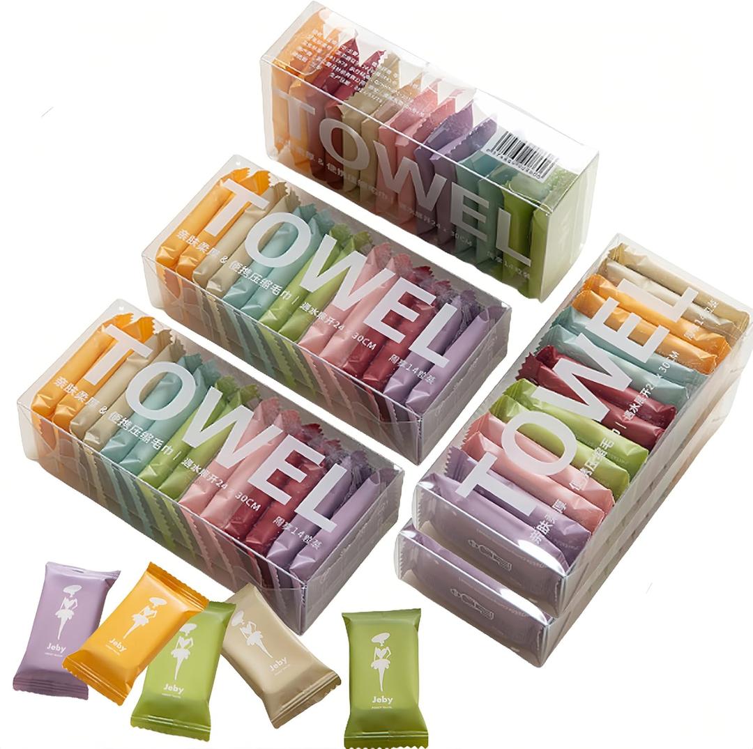 Compressed Towels Tablets 70PCS Disposable Face Travel Towel Portable Mini Disposable Washcloths for Outdoor Travel Camping Hiking Sport Hotel Beauty Salon