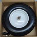 4.80/4.00-8" Wheelbarrow Tire, 16" Flat-Free Solid Tire and Wheel, 3-6" Centered Hub, 5/8" & 3/4" Bearing, For Broadcast Spreader Garden Wagon Cart Trolley Dolly (1 Pack)