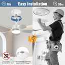 17.5" Socket Fan Light with Remote, 25W 1600 Lumens 3 Colors 3000-6000K Small Ceiling Fans with Lights 6 Speed Light Bulb Fan for Bedroom, Living Room, Kitchen, Garage