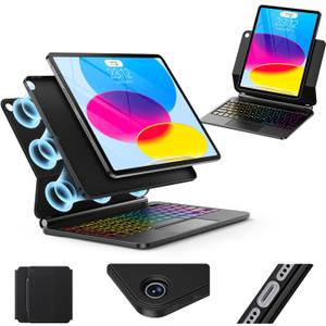 for iPad (A16) 11th/10th Generation Case with Keyboard  Magic-Style Magnetic  Floating Cantilever Stand -7 Color Backlit - Multi-Touch Trackpad Keyboard Case for iPad 11 inch 2025&10th Gen 10.9 inch