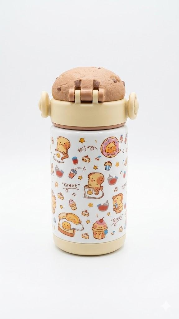 Fimibuke Kids Insulated Water Bottle with Straw Lid & Handle - 14oz BPA FREE 18/8 Stainless Steel Metal Tumbler Leak Proof Double Wall Vacuum Kids Cup Toddler Water Bottle for School Boys Girls