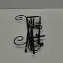 46" H Metal Round Tube Scroll Display Easel, Classic Black Decorative Large Adjustable Floor Standing Easel with Chain Support, Perfect for Showcasing Pictures, Artwork, Picture Frame Wedding Sign Etc