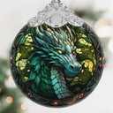 Awe-Inspiring Dragon Christmas Ornament - Stained Glass Hanging Decor for Tree, Gift Idea