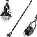 Wheel Rotary Edger Lawn Tool, 66-Inch Manual Grass Edge Trimmer with Adjustable Stainless Steel Handle, Sidewalk Driveway Edger with Cushion Grip for Garden Landscaping