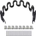Antrader 16"(40cm) Couch Spring Repair Kit,4-Pack Upholstery Spring Clips for Furniture Couch Repair,Includes Screws and Clips,Black