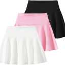 3 Pack Girls Pleated Tennis Skirts Athletic Active Flowy Skirt Set 3-12Y (5-6 Years, Multicolor)