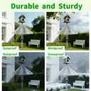 18.5 inch Squirrel Baffle for Bird Feeder Pole - Dynamic Steel Spring-Loaded Wobble Defense, Metal Buckle