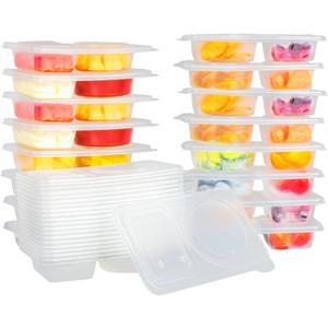 snack containersReusable Snack Containers with Lids 20Pcs,Dual compartment snack container,Snack box containers that are easy to carry for kids and adults,Suitable for dining out and camping