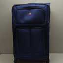 SWISSGEAR Sion Softside Expandable Spinner Luggage Durable Lightweight Travel Suitcase, Blue, Checked-Large 29-Inch